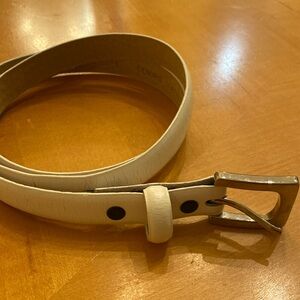 Genuine Leather 3/4” Wide Belt White size Large